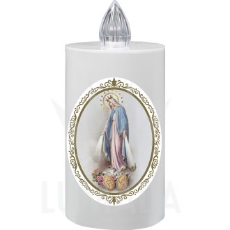 Lumino elettrico colore bianco con immagine di Cuore di Madonna