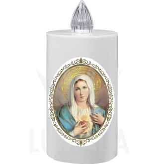 Lumino elettrico colore bianco con immagine di Lourdes