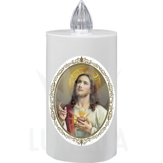 Lumino elettrico colore bianco con immagine di Cuore di Gesù