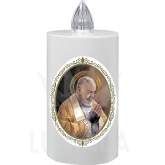 Lumino elettrico colore bianco con immagine di Padre Pio